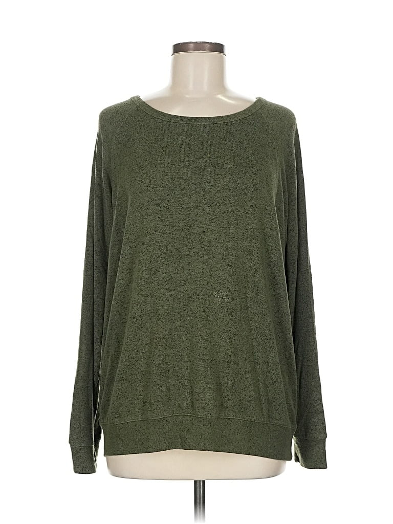 Pre-owned Buffalo By David Bitton Long Sleeve Top Green Boatneck Tops