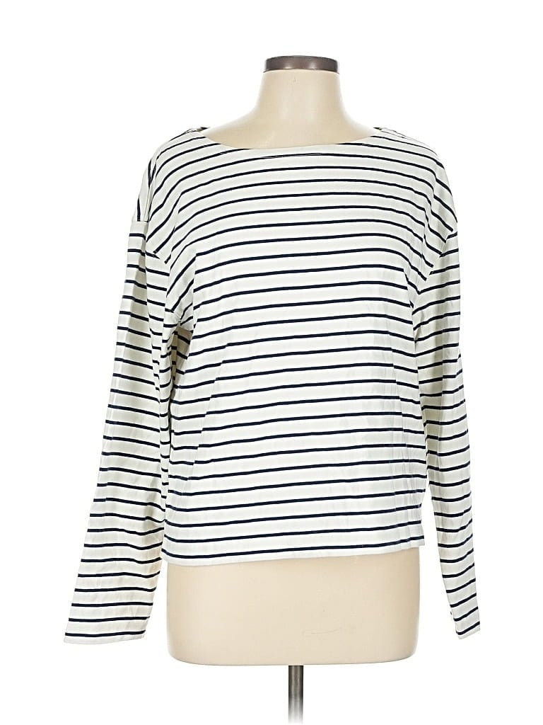 Pre-owned J.crew Factory Store 3/4 Sleeve T-shirt In White