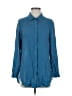 BLOUSE 100% Rayon Blue Long Sleeve Button-Down Shirt Size XS - photo 1