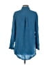 BLOUSE 100% Rayon Blue Long Sleeve Button-Down Shirt Size XS - photo 2