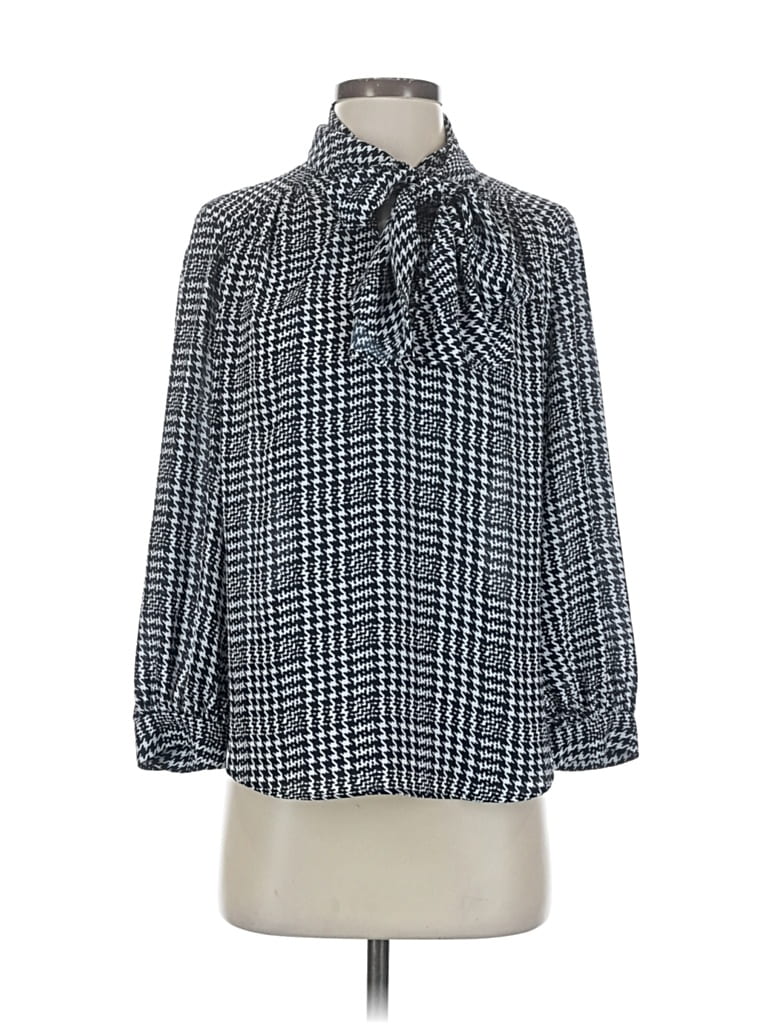 Pre-owned Banana Republic Long Sleeve Blouse In Gray