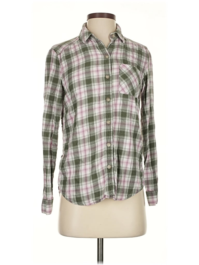 Pre-owned Eddie Bauer Long Sleeve Button Down Shirt In Green