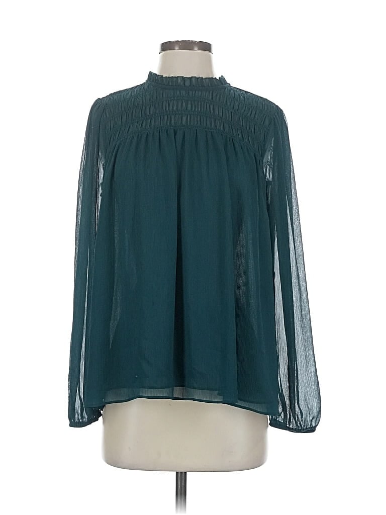 Pre-owned Banana Republic Long Sleeve Blouse In Blue