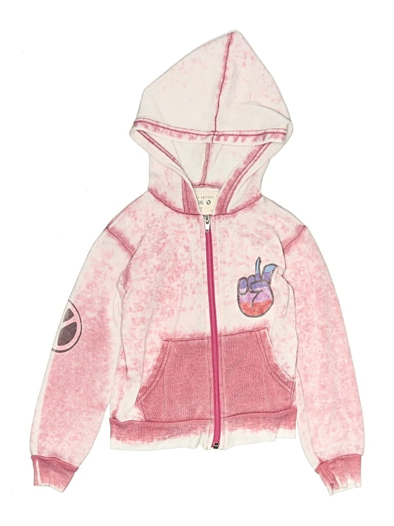 Pre-owned Rowdy Sprout Kids' Zip Up Hoodie In Pink