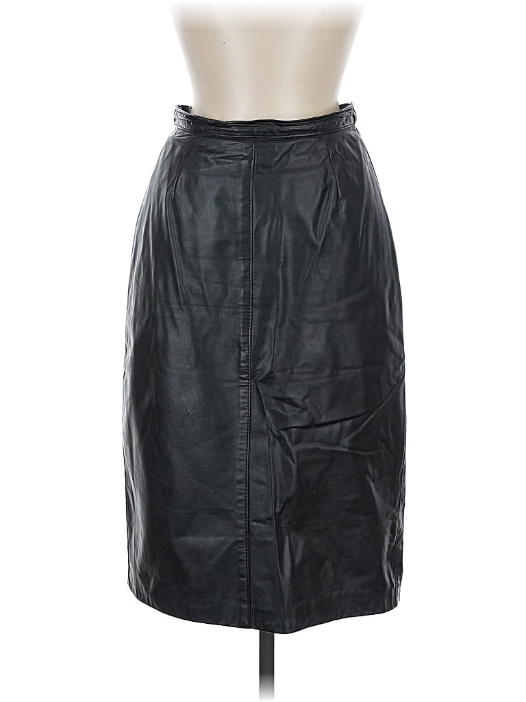 Pre-owned Bagatelle Faux Leather Skirt In Black
