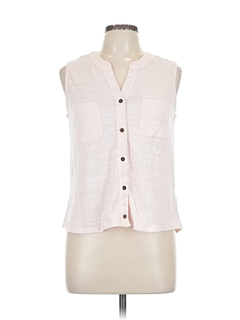 Pre-owned C&c California Sleeveless Blouse In White