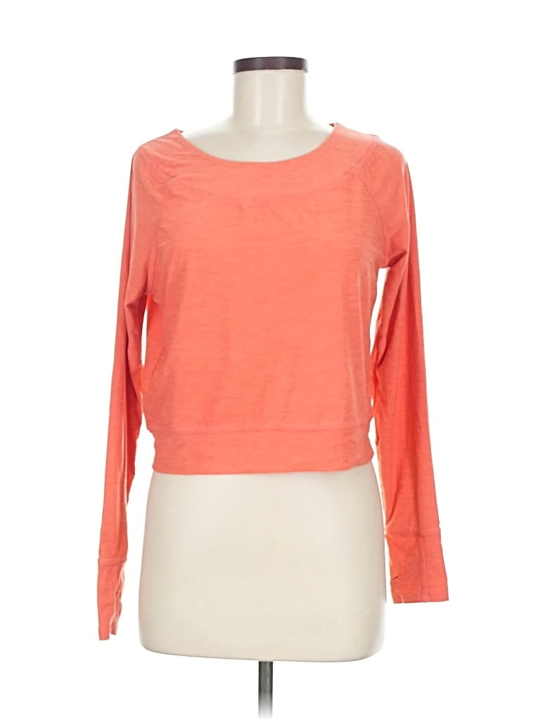 Pre-owned Layer 8 Long Sleeve Top Orange Boatneck Tops
