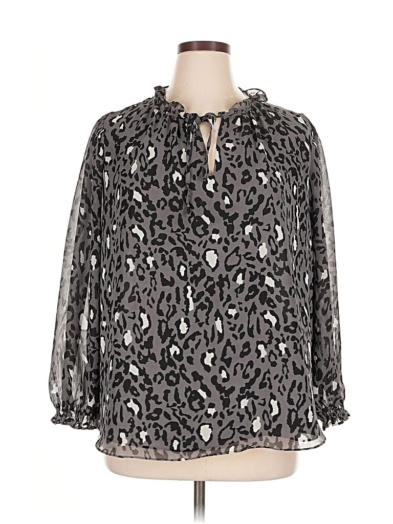 Pre-owned Philosophy Republic Clothing 3/4 Sleeve Blouse In Silver