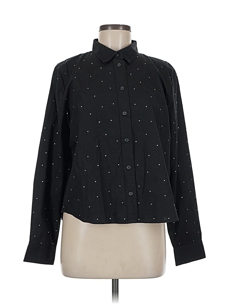 J.crew Factory Store Long Sleeve Button Down Shirt In Black