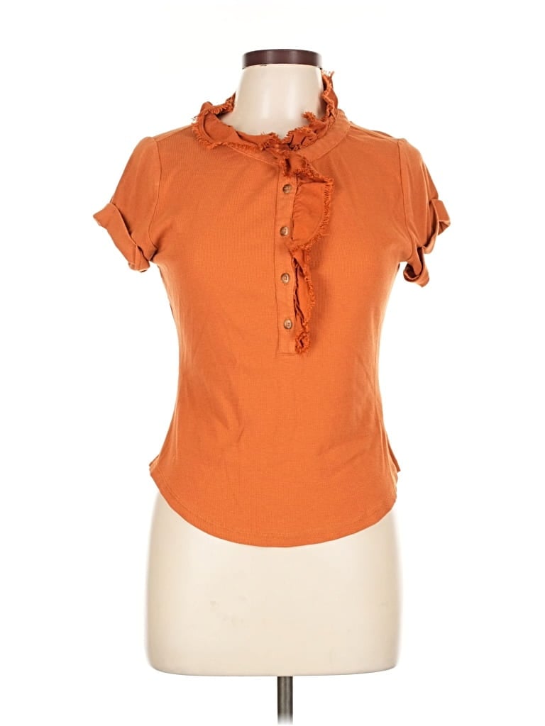 Pre-owned Pilcro Short Sleeve Blouse In Orange