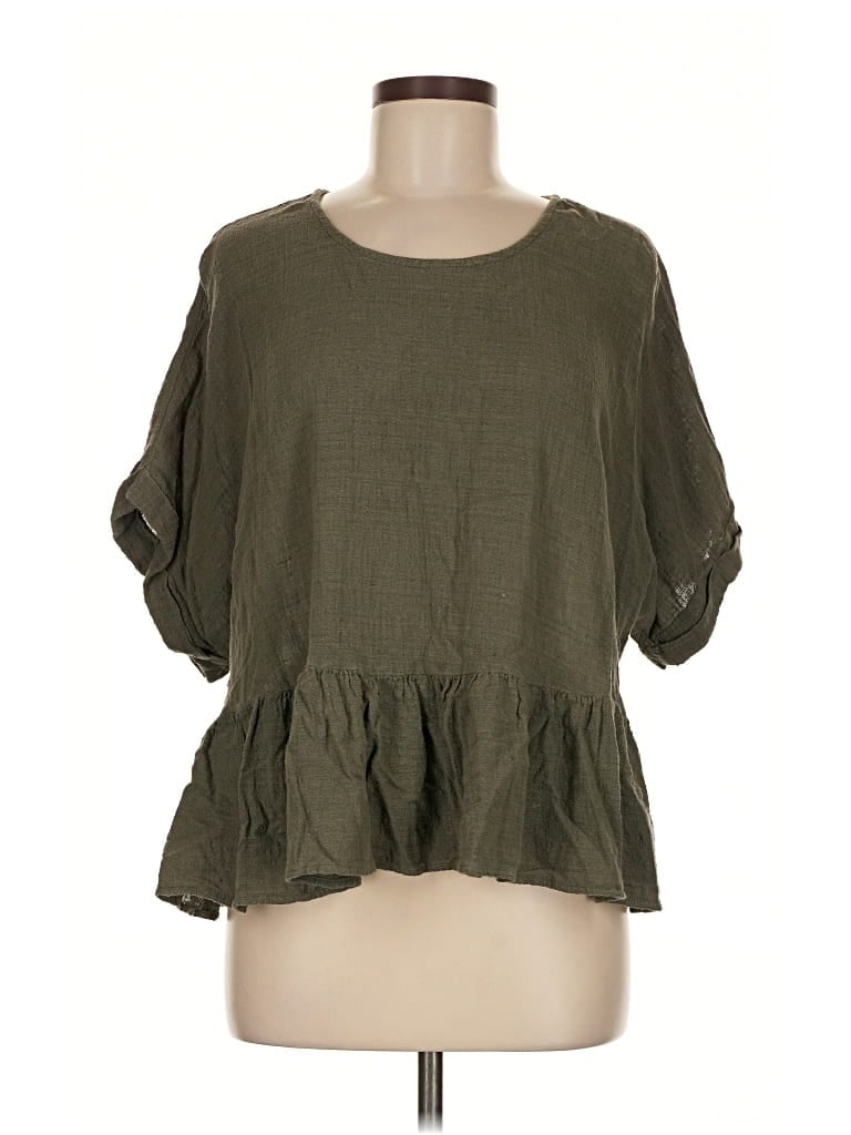 Pre-owned Adyson Parker 3/4 Sleeve Blouse In Green
