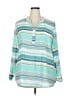 Cj Banks Teal Long Sleeve Blouse Size 2X - photo 1