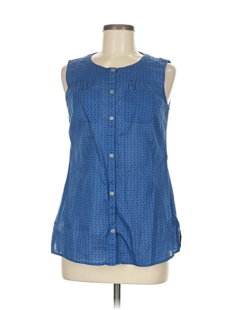 Pre-owned Nautica Sleeveless Button Down Shirt In Blue