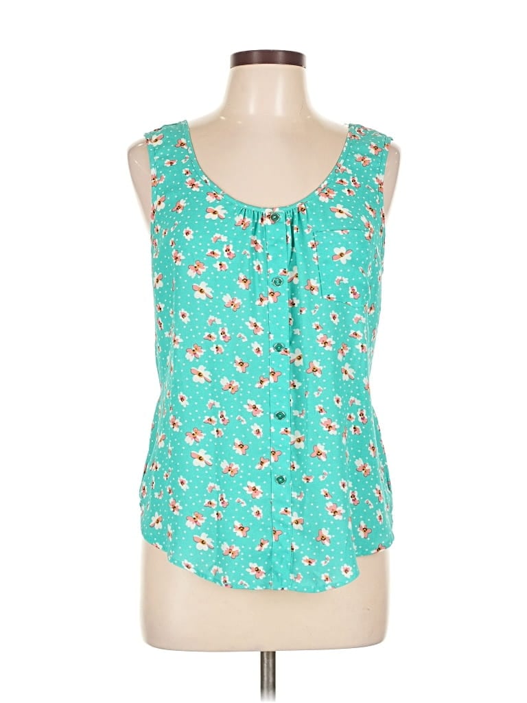 Pre-owned E&m Collection Sleeveless Blouse In Blue