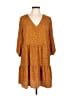 Primark 100% Polyester Animal Print Orange Casual Dress Size 10 - photo 1