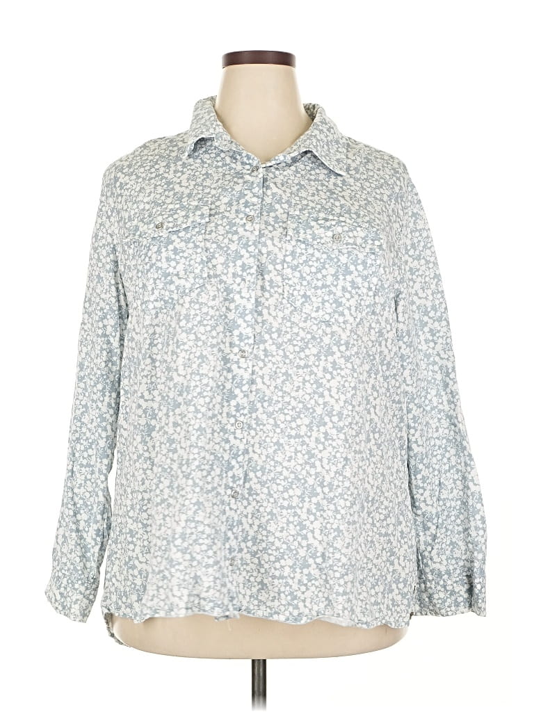Pre-owned Molly & Isadora 3/4 Sleeve Blouse In Blue