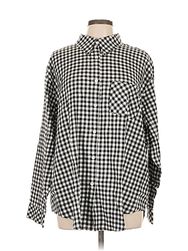 Lane Bryant Long Sleeve Button Down Shirt In Black