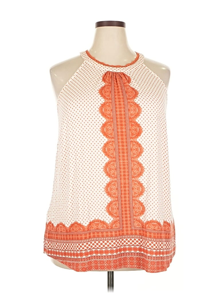 Pre-owned Daniel Rainn Sleeveless Blouse In Orange