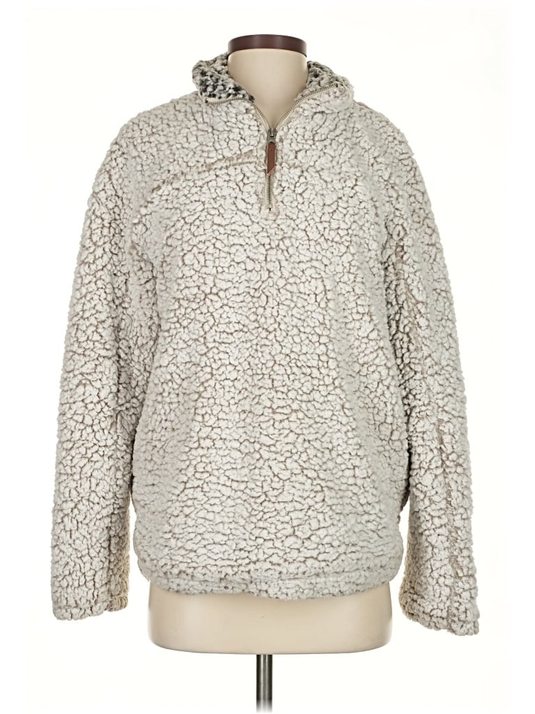 Pre-owned Thread & Supply Fleece Jacket In White