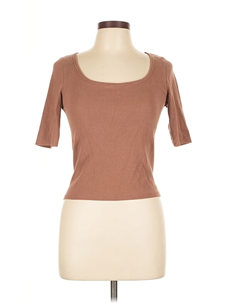 Pre-owned Rylee + Cru 3/4 Sleeve T-shirt In Brown