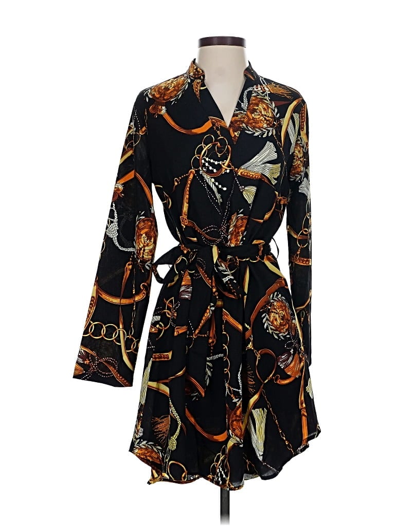 Pre-owned Shein Casual Dress In Black