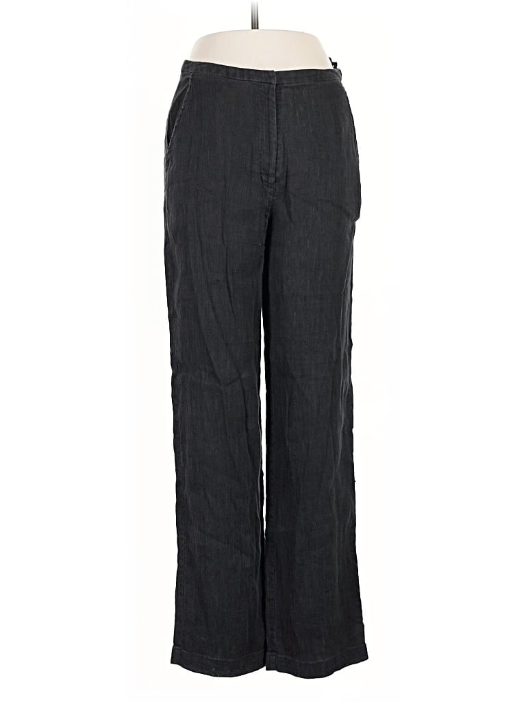 Pre-owned Eileen Fisher Linen Pants In Black