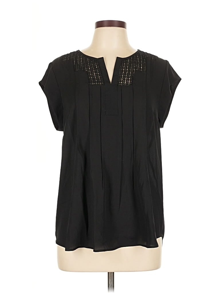 Pre-owned Daniel Rainn Short Sleeve Blouse In Black