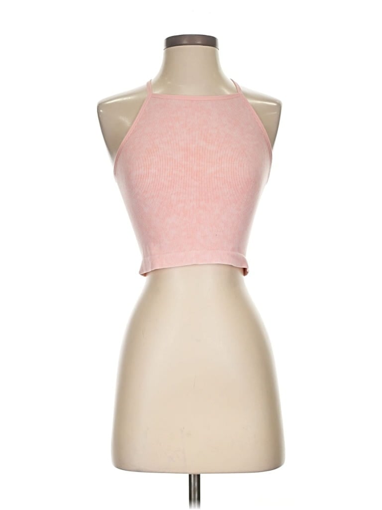 Pre-owned Wallflower Tank Top Pink Halter Neckline Tops
