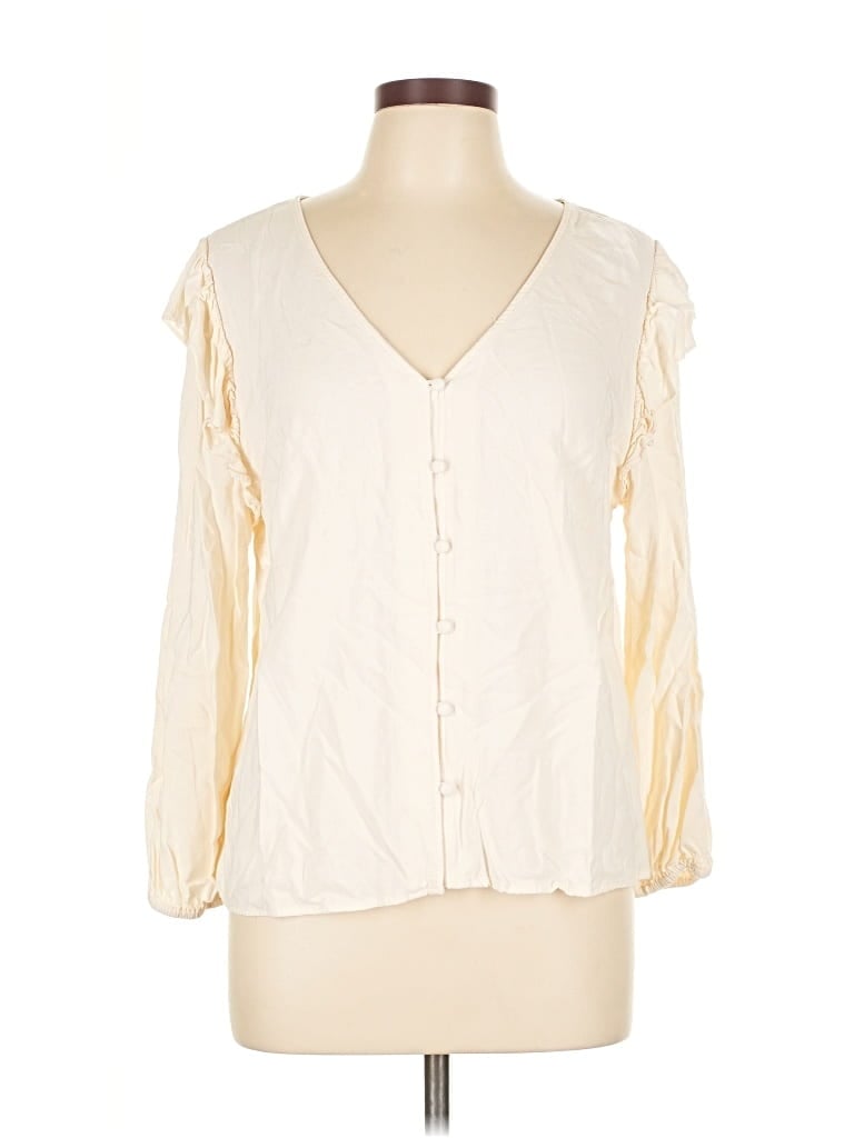 Pre-owned Universal Thread 3/4 Sleeve Blouse In White