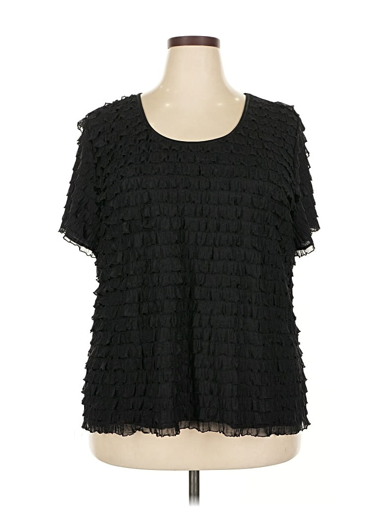 Pre-owned North Style Short Sleeve Blouse In Black