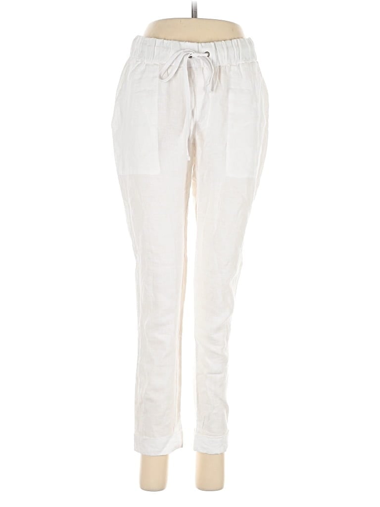 Pre-owned Enza Costa Linen Pants In White