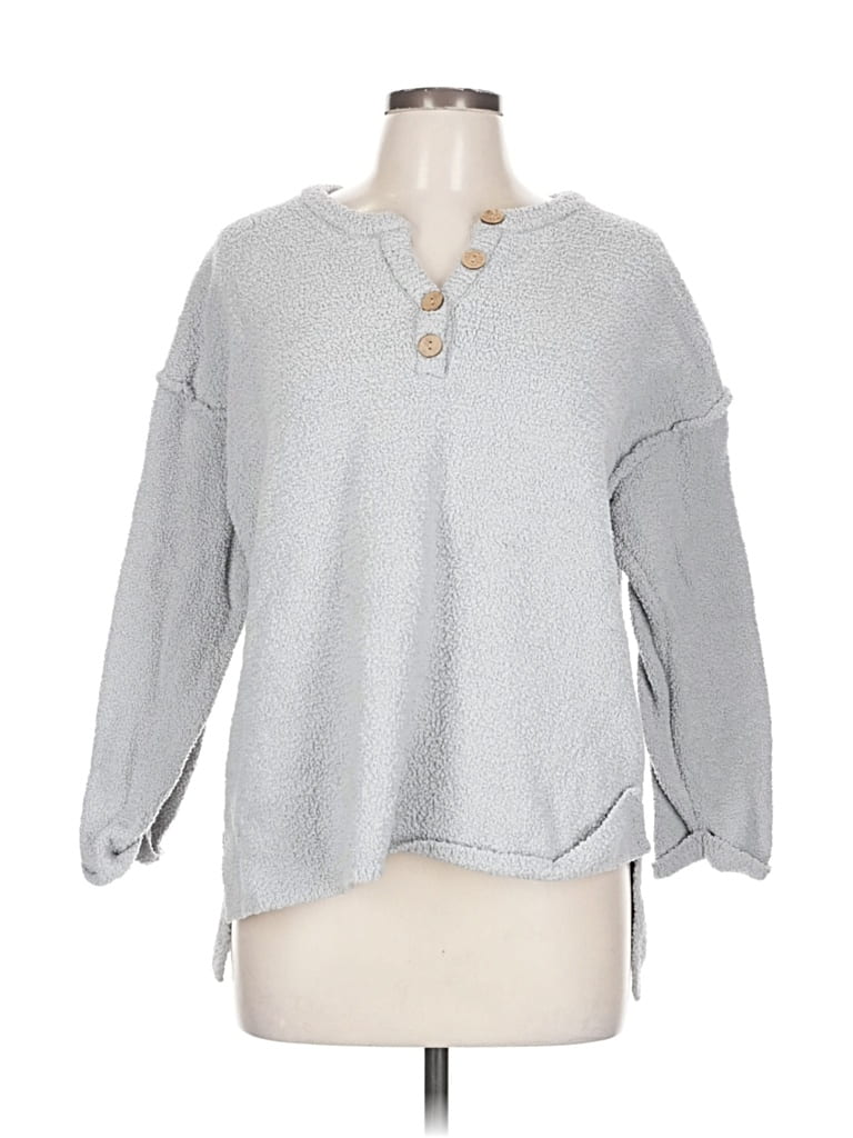 Pre-owned Pink Lily Pullover Sweater In Gray