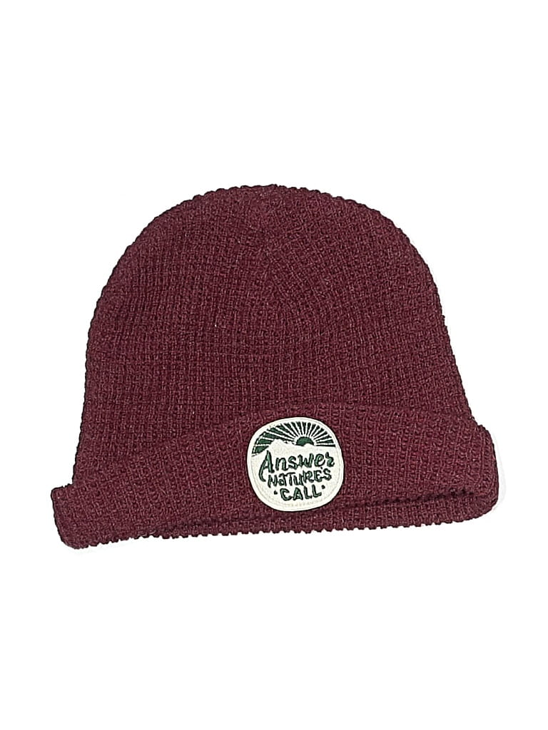 Pre-owned Assorted Brands Beanie Hat In Burgundy