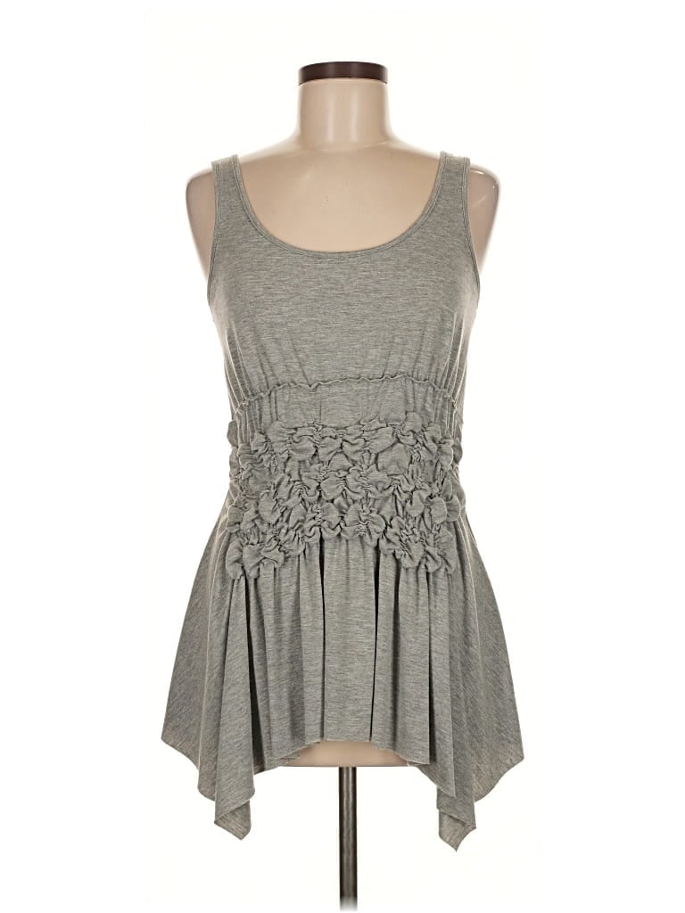 Pre-owned Ariella Sleeveless Top Gray Sweetheart Neckline Tops