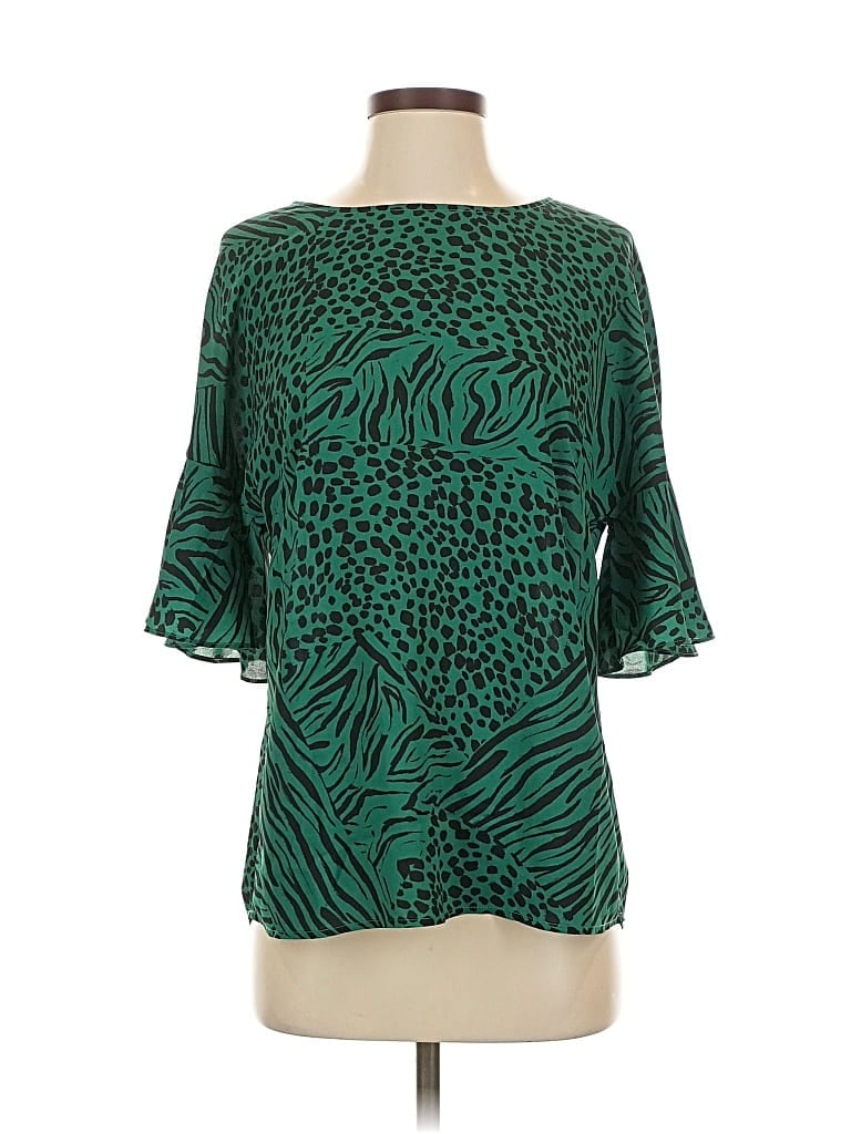 Pre-owned Cabi 3/4 Sleeve Blouse In Green