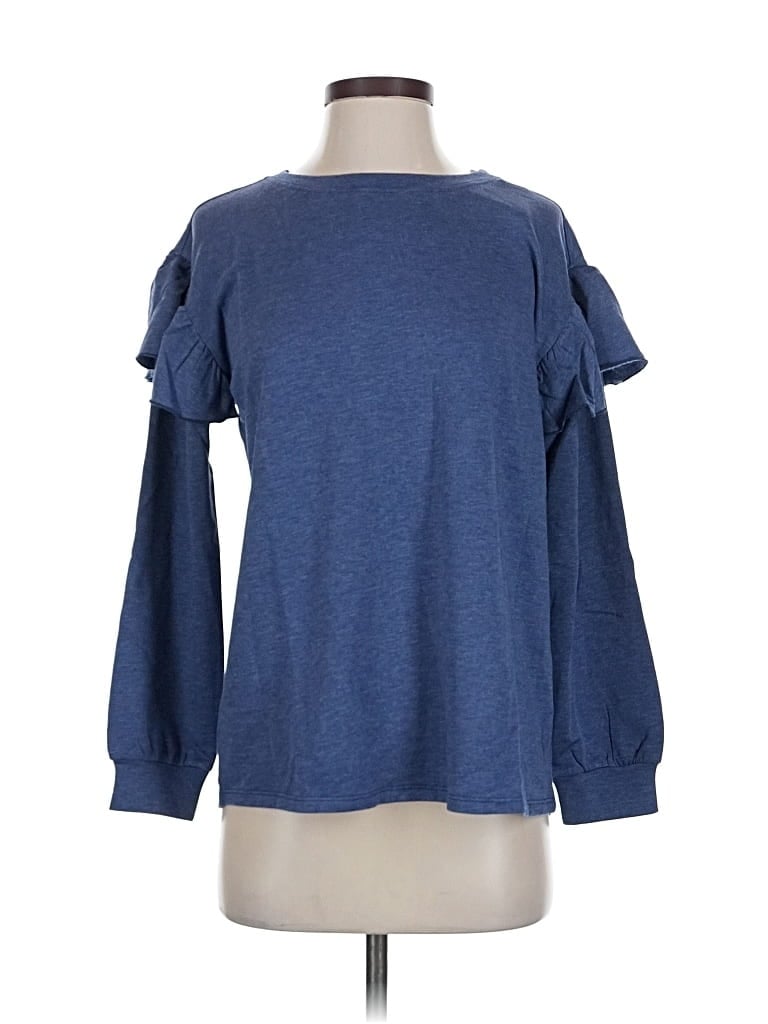 Matilda Jane Long Sleeve Top Blue Cold Shoulder Neckline Tops In Blue