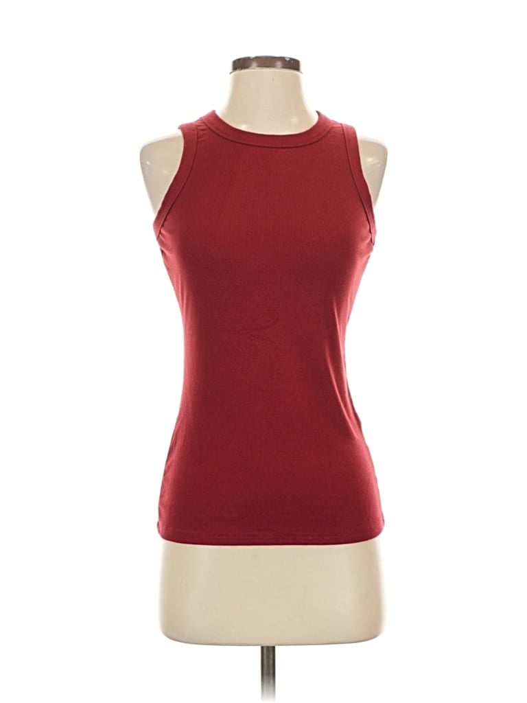 Pre-owned Unbranded Sleeveless T-shirt In Burgundy