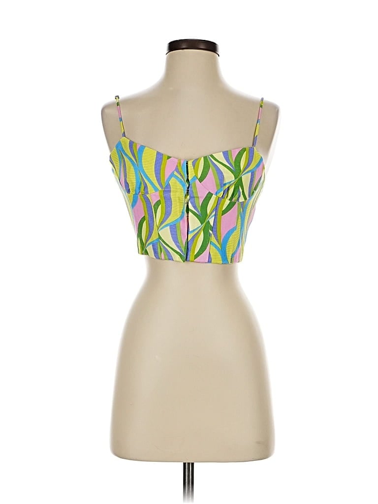 Pre-owned Zara Tank Top Green Strapless Neckline Tops