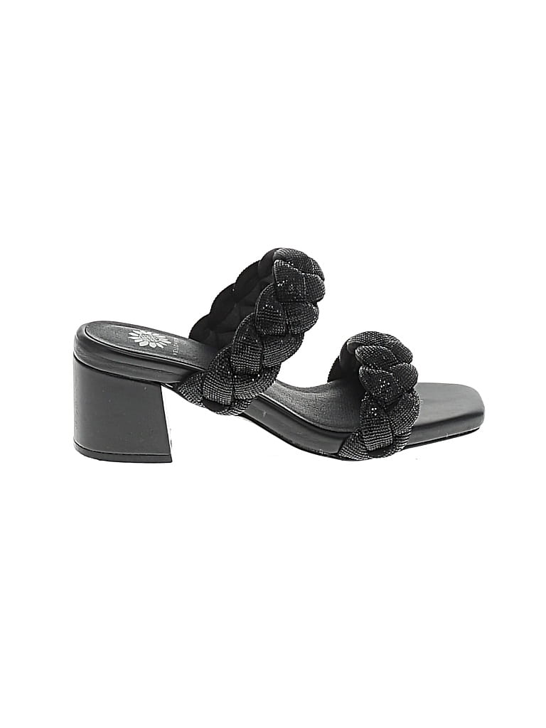 Pre-owned Yellow Box Sandals In Black