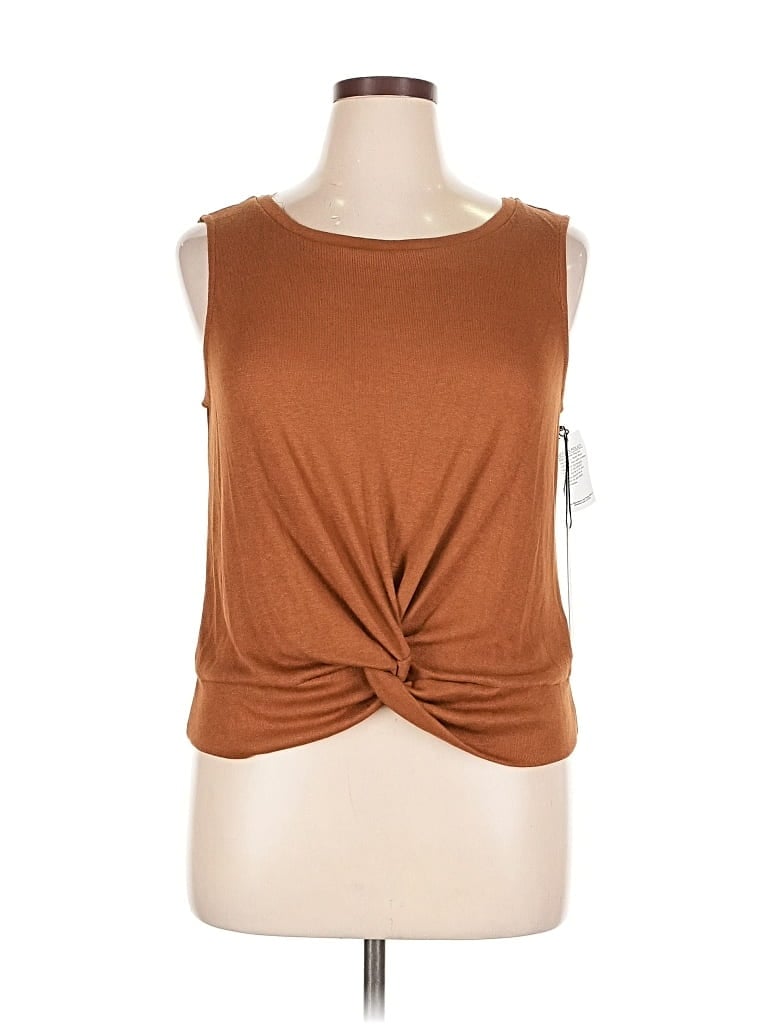 Pre-owned June & Hudson Sleeveless Top Brown Cowl Neck Tops