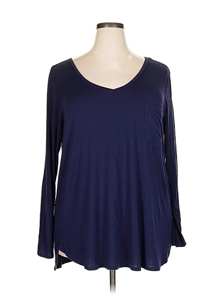 Pre-owned Grace & Lace 3/4 Sleeve T-shirt In Blue