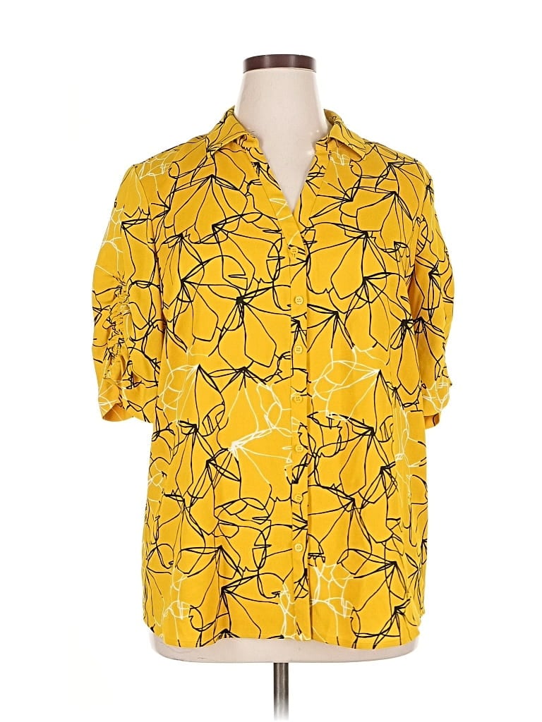 Pre-owned Alfani 3/4 Sleeve Blouse In Yellow