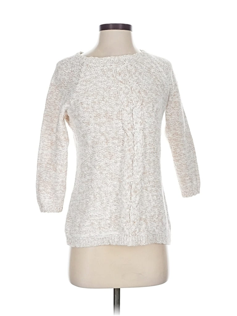 Pre-owned Lands' End Pullover Sweater In White