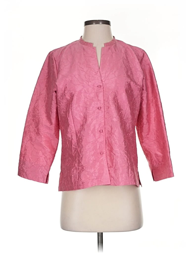 Pre-owned Eileen Fisher Jacket In Pink