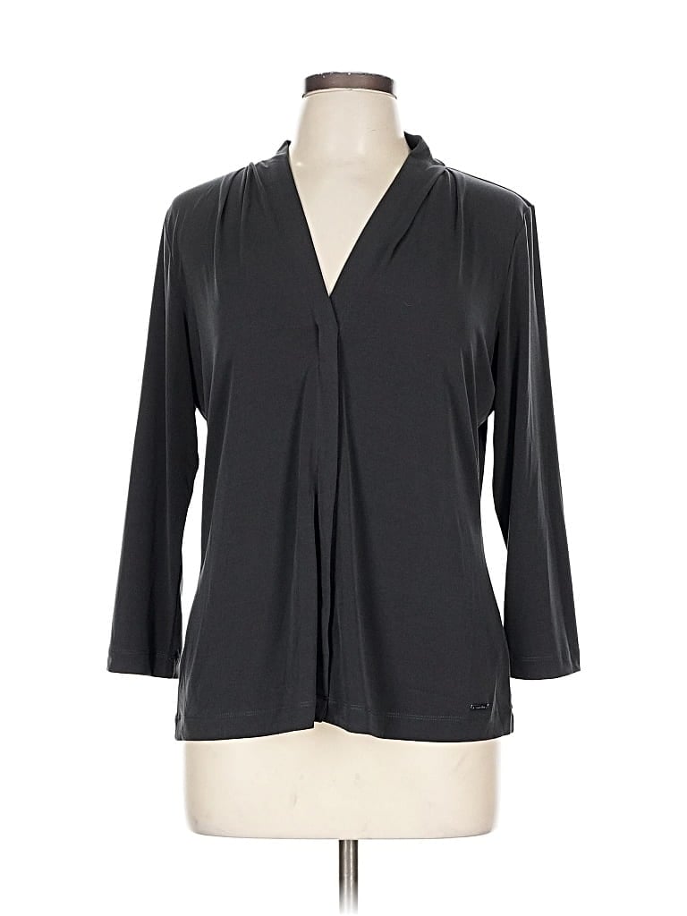 Pre-owned Calvin Klein 3/4 Sleeve Blouse In Gray