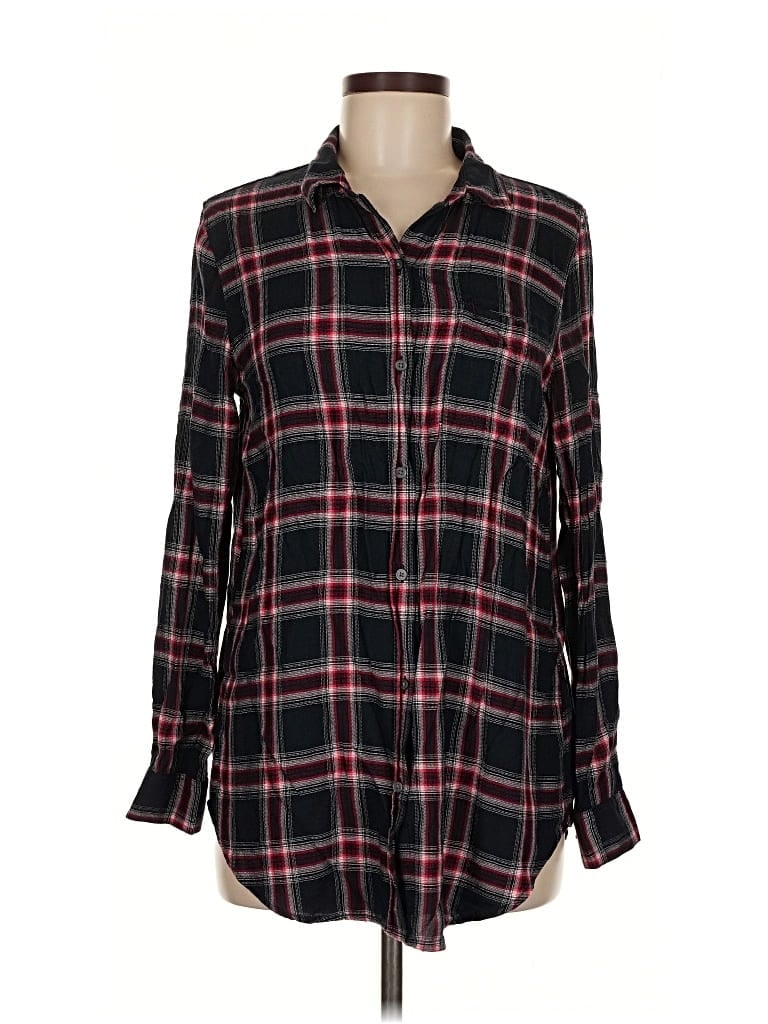 Pre-owned Banana Republic Factory Store Long Sleeve Button Down Shirt In Black