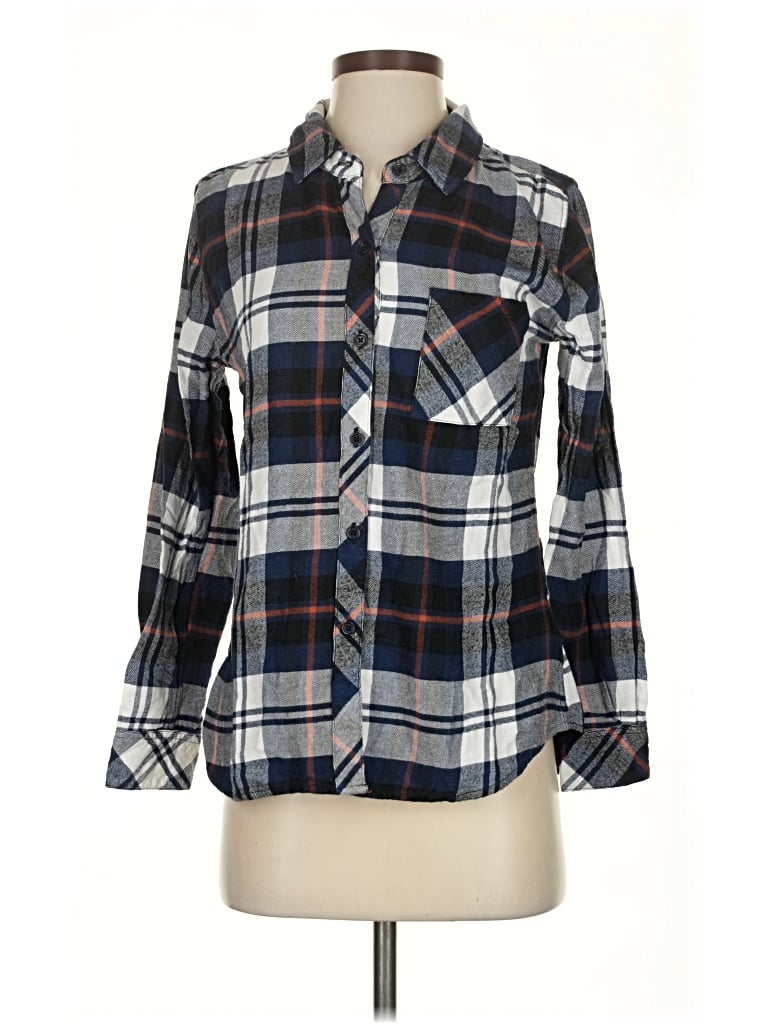 Pre-owned Rails 3/4 Sleeve Button Down Shirt In Blue