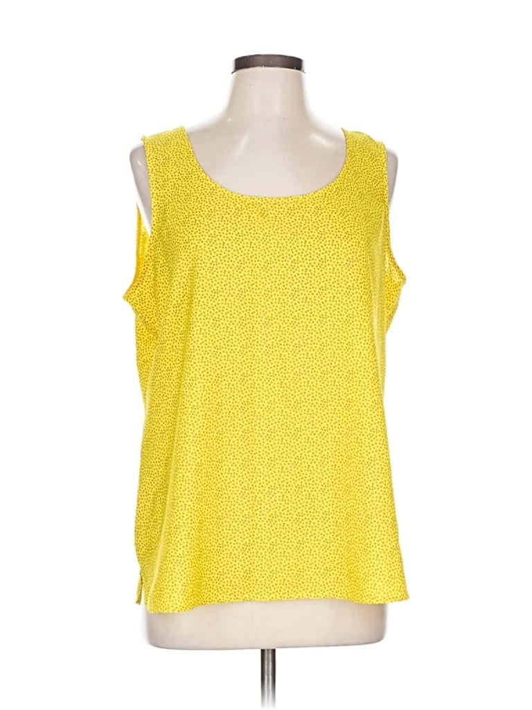 Pre-owned Ann Taylor Loft Tank Top Yellow Square Neckline Tops