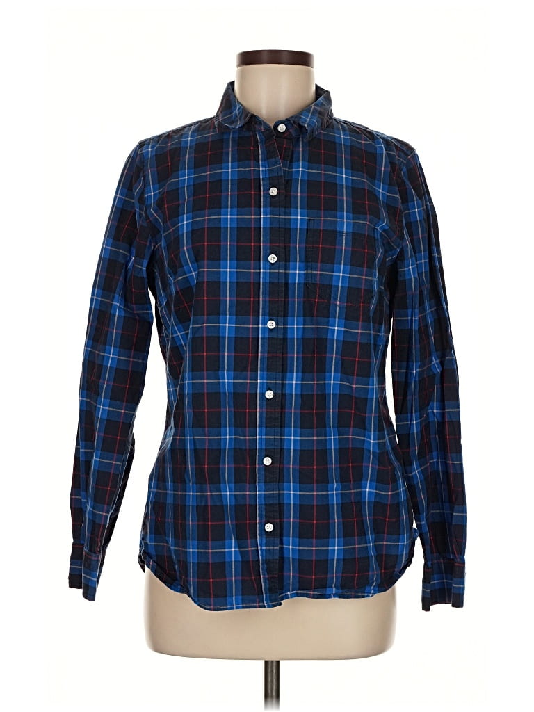 Pre-owned Gap Long Sleeve Button Down Shirt In Blue