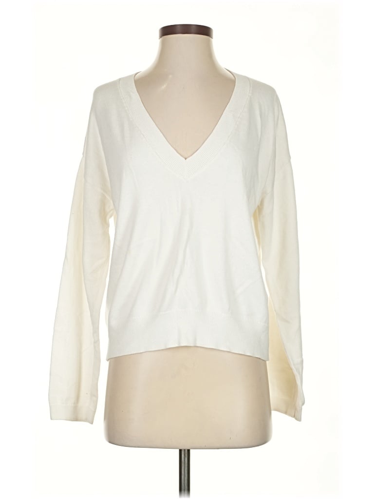 Pre-owned Open Edit Pullover Sweater In White